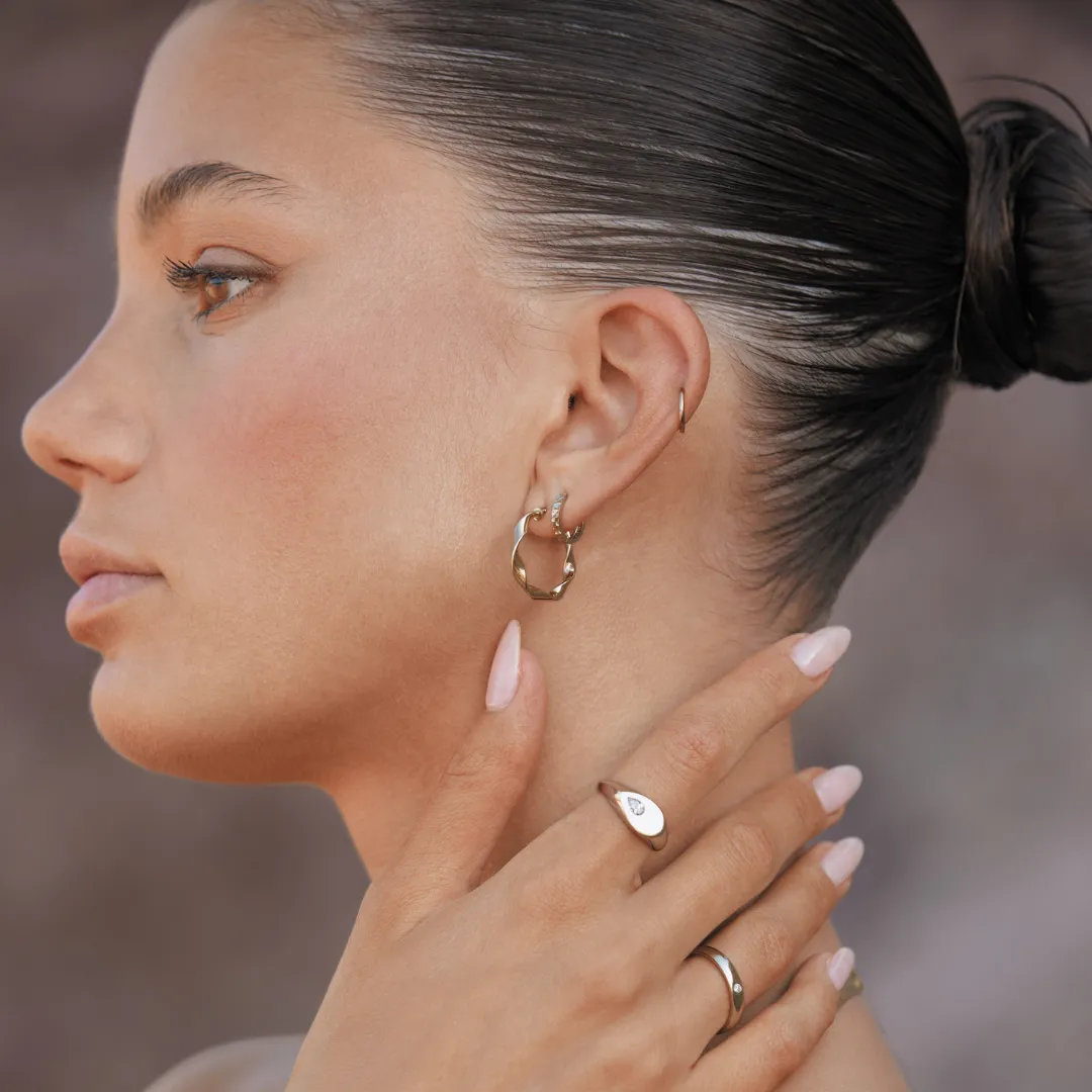 Ayden Hoop Earrings - Solid Gold
