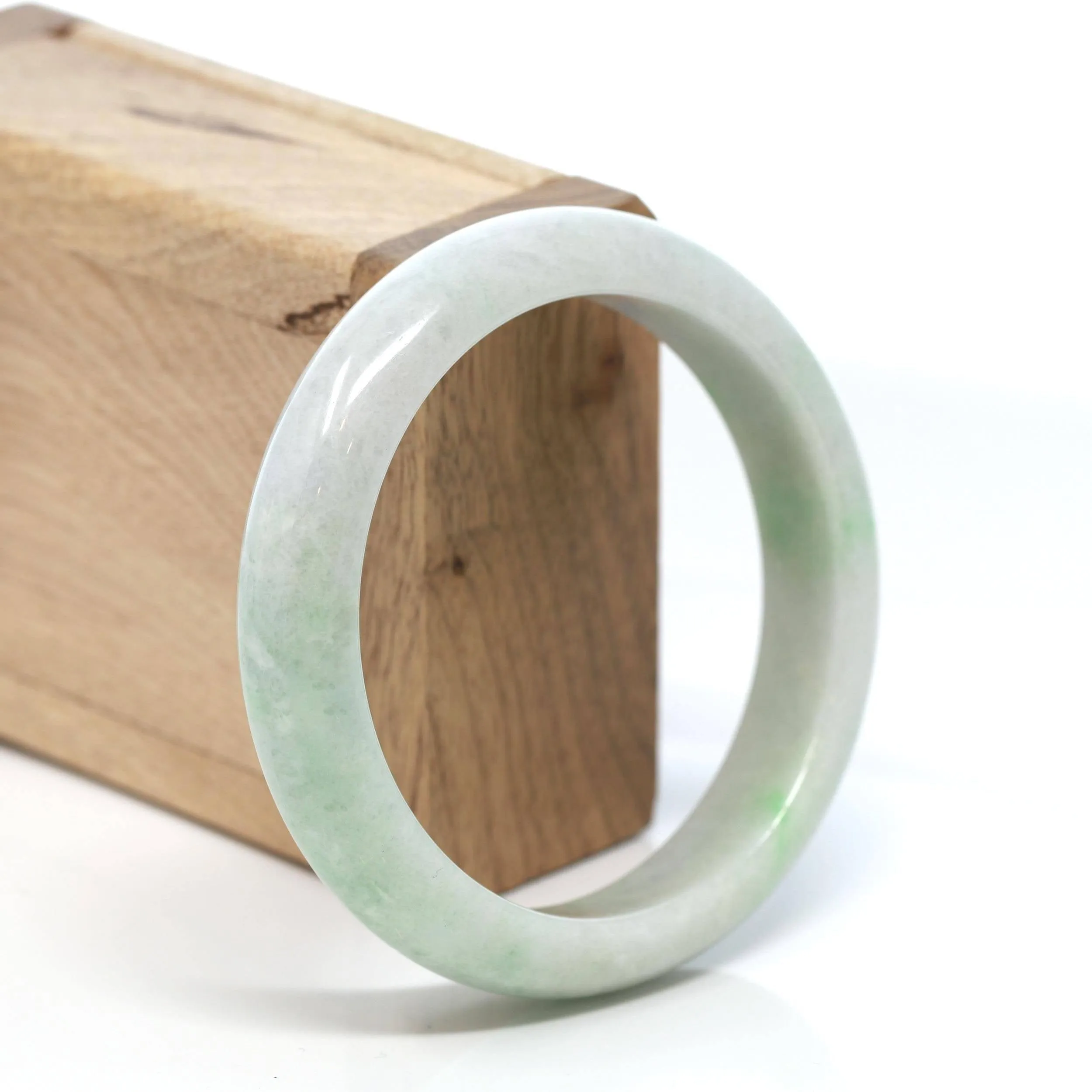 Baikalla™ "Classic Bangle" Genuine Burmese Green Jadeite Jade Bangle Bracelet (58.6 mm) #179