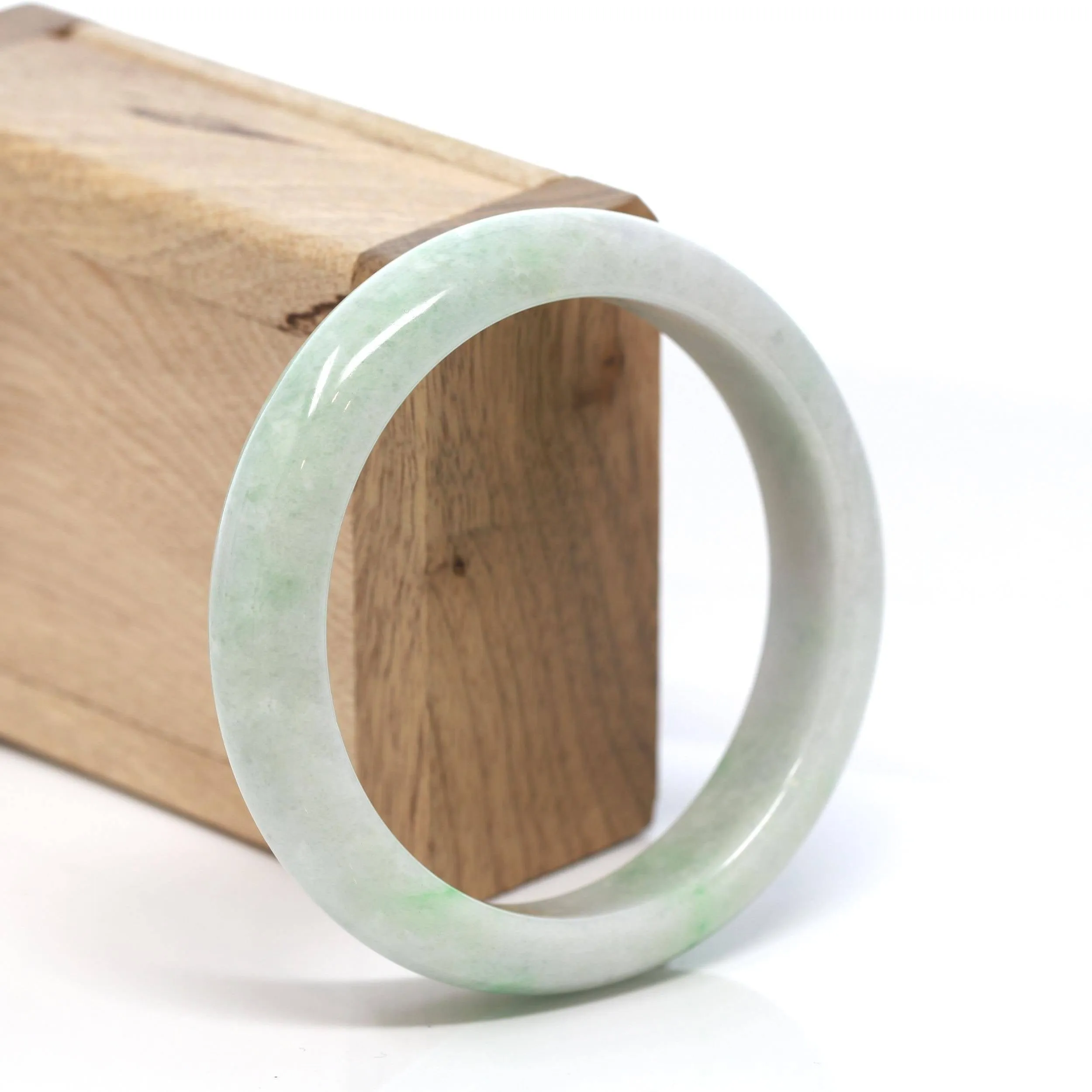 Baikalla™ "Classic Bangle" Genuine Burmese Green Jadeite Jade Bangle Bracelet (58.6 mm) #179