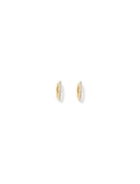 Bella Real Plated Cubic Zirconia Pave Huggie Hoop Earrings