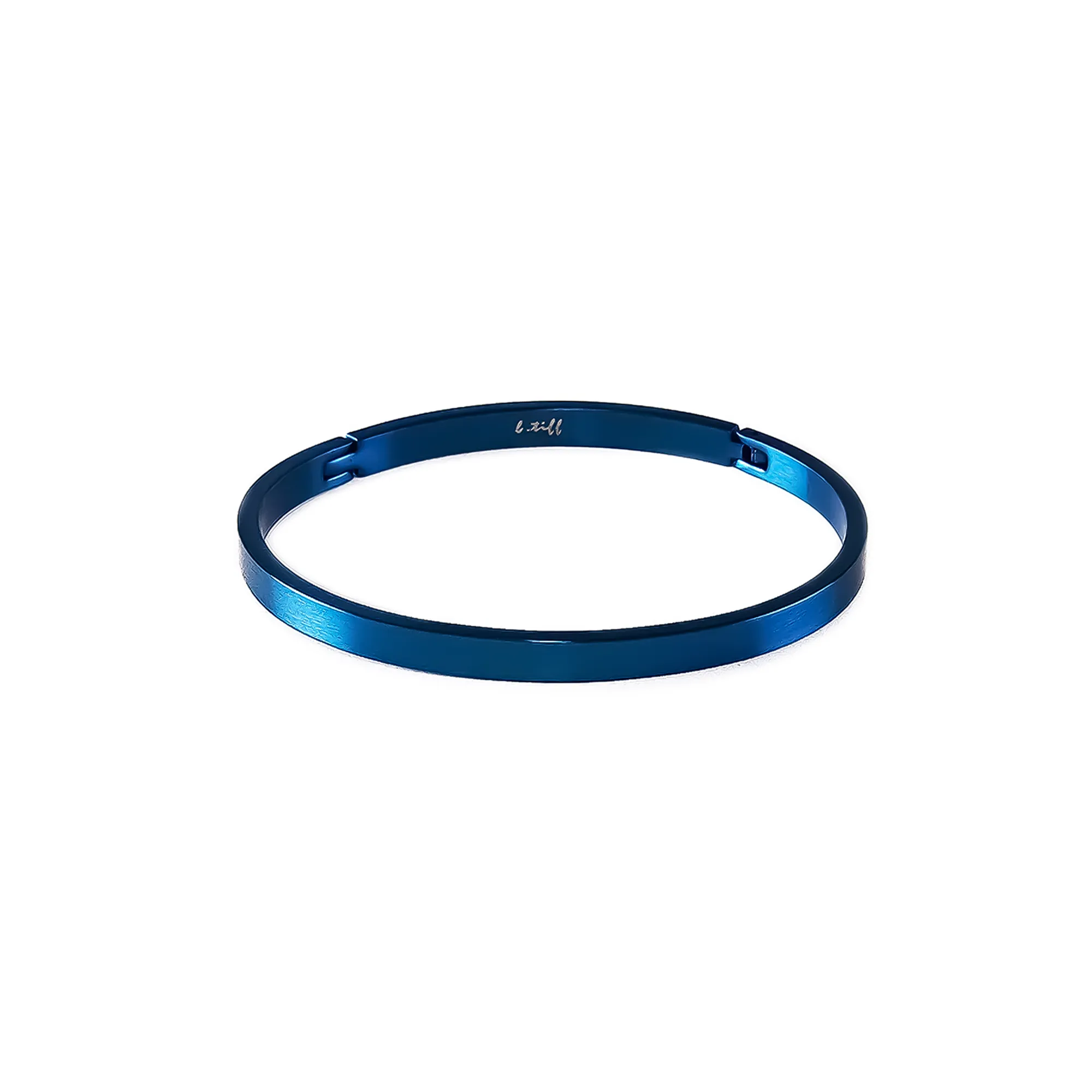 BG300BL B.Tiff Simplicity Narrow Blue Bangle Bracelet