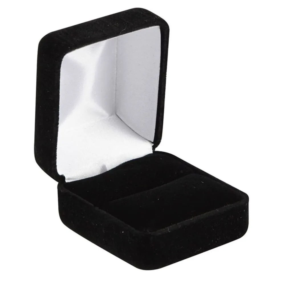 Black Domed Tungsten Wedding Ring for Women Comfort Fit and Brushed Finish - 4mm