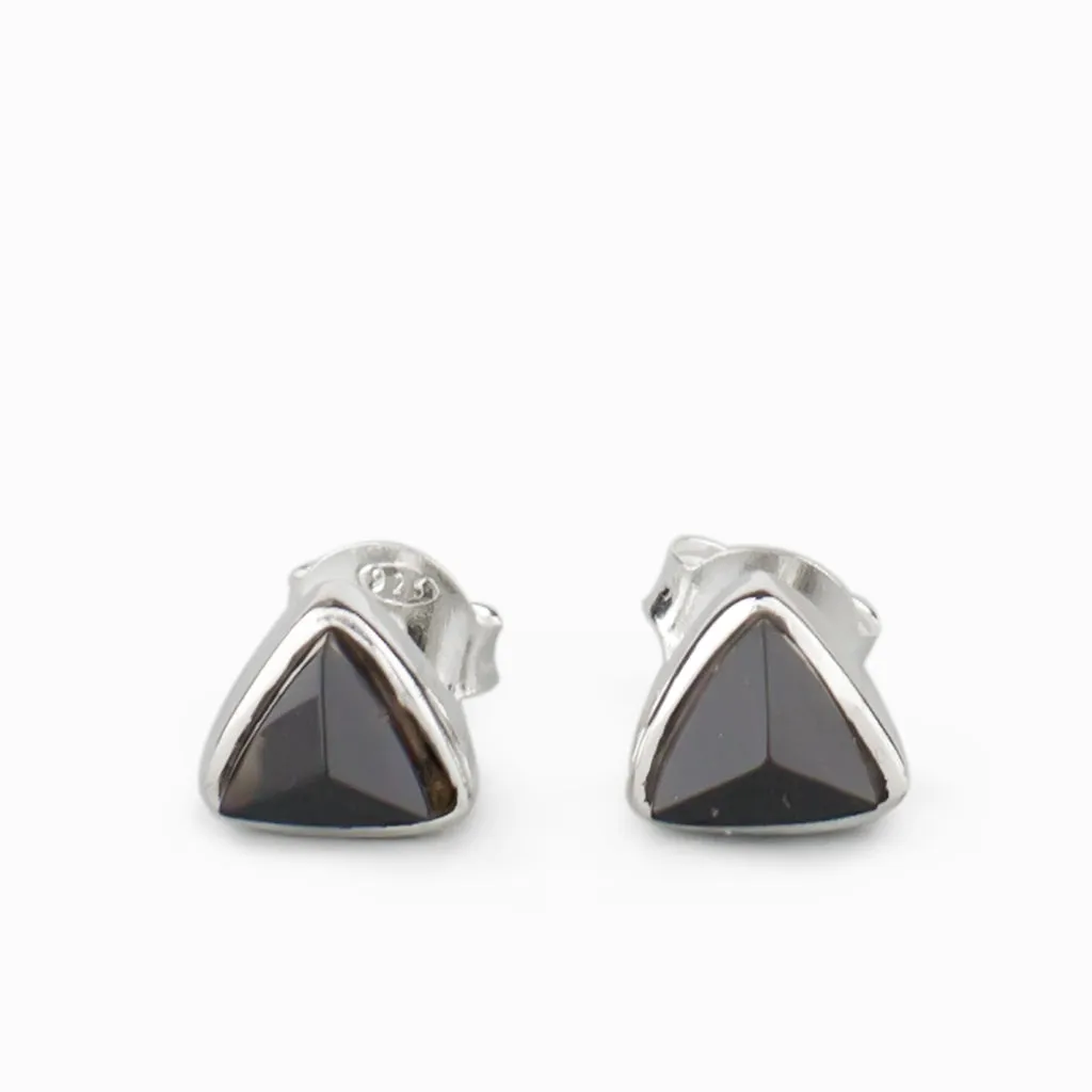 Black Tourmaline Stud Earrings