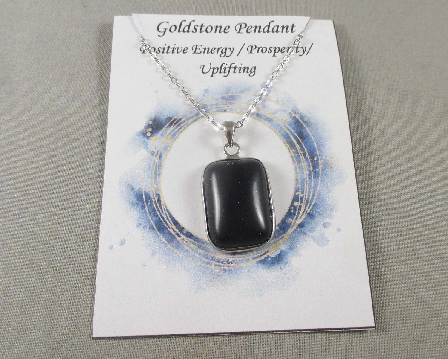 Blue Goldstone Stone Pendant Necklace 1pc (1246)