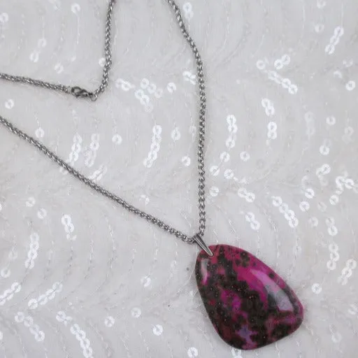 Bold Purple Gemstone Pendant Necklace