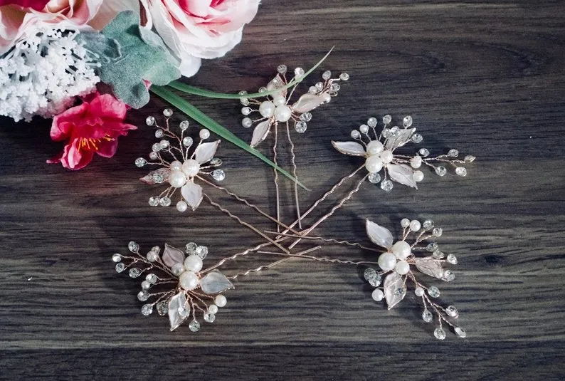 Bridal hair piece Bridal hair vine Rose Gold Bridal headpiece Bridal hair comb Wedding hair comb Wedding hair piece Rose Gold hair vine