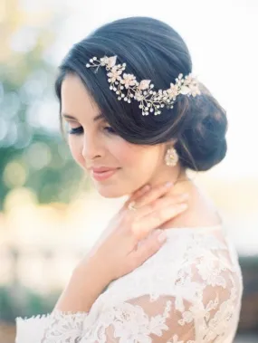 Bridal hair piece Bridal hair vine Rose Gold Bridal headpiece Bridal hair comb Wedding hair comb Wedding hair piece Rose Gold hair vine