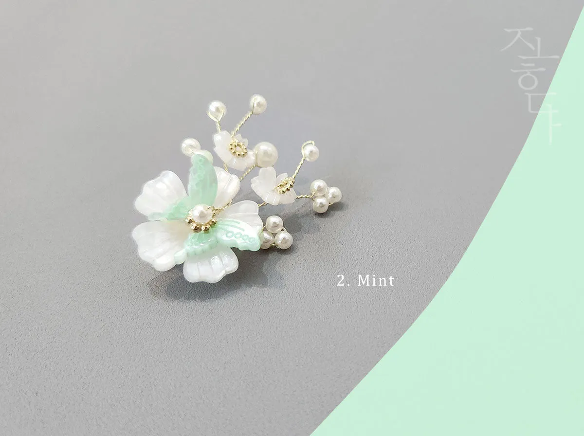 Butterfly on Flower Brooch (3 Colors)
