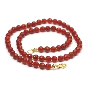 Carnelian Faceted Necklace with Gold Filled Trigger Clasp