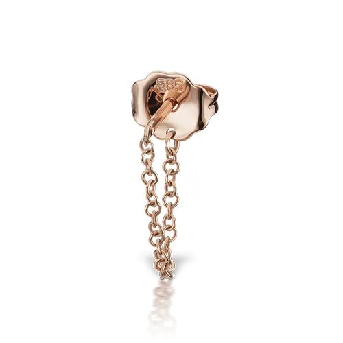Chain Wrap Stud Earring by Maria Tash in 14K Rose Gold. Butterfly Stud.