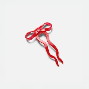 Cherry Red Small Bow Hairpin