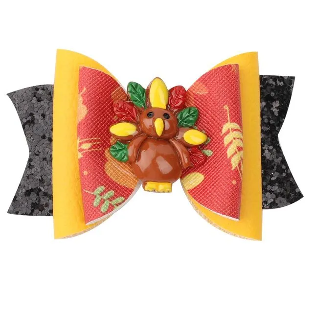 Chunky Glitter Hair Bow For Kids & Cute Wings Hairpin