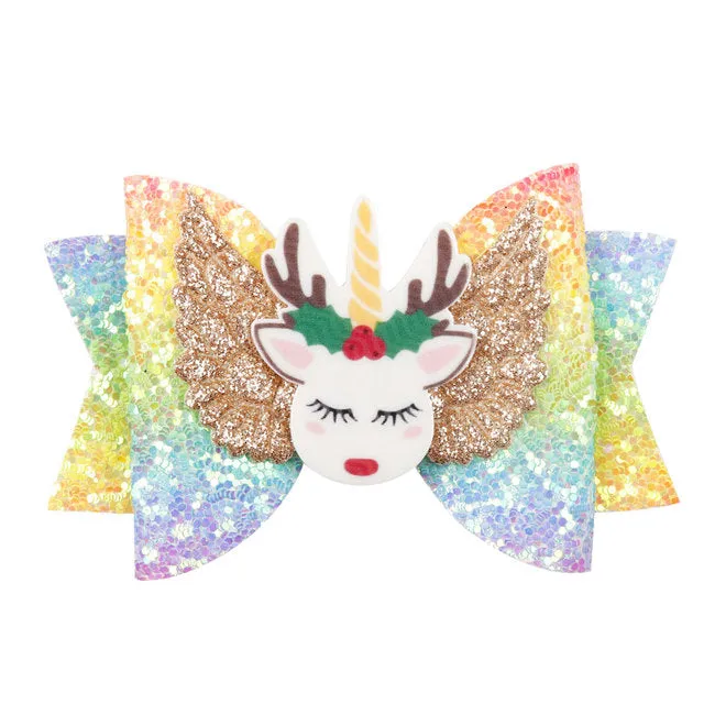 Chunky Glitter Hair Bow For Kids & Cute Wings Hairpin