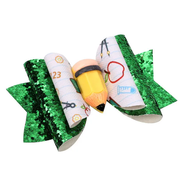 Chunky Glitter Hair Bow For Kids & Cute Wings Hairpin