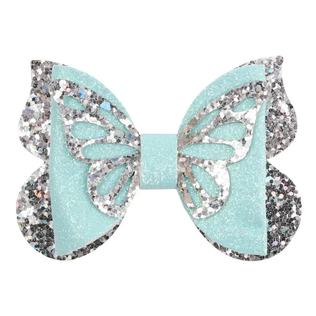 Chunky Glitter Hair Bow For Kids & Cute Wings Hairpin