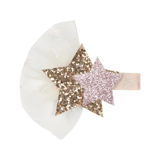 Chunky Glitter Hair Bow For Kids & Cute Wings Hairpin