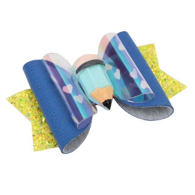 Chunky Glitter Hair Bow For Kids & Cute Wings Hairpin
