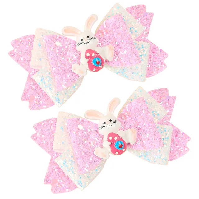 Chunky Glitter Hair Bow For Kids & Cute Wings Hairpin