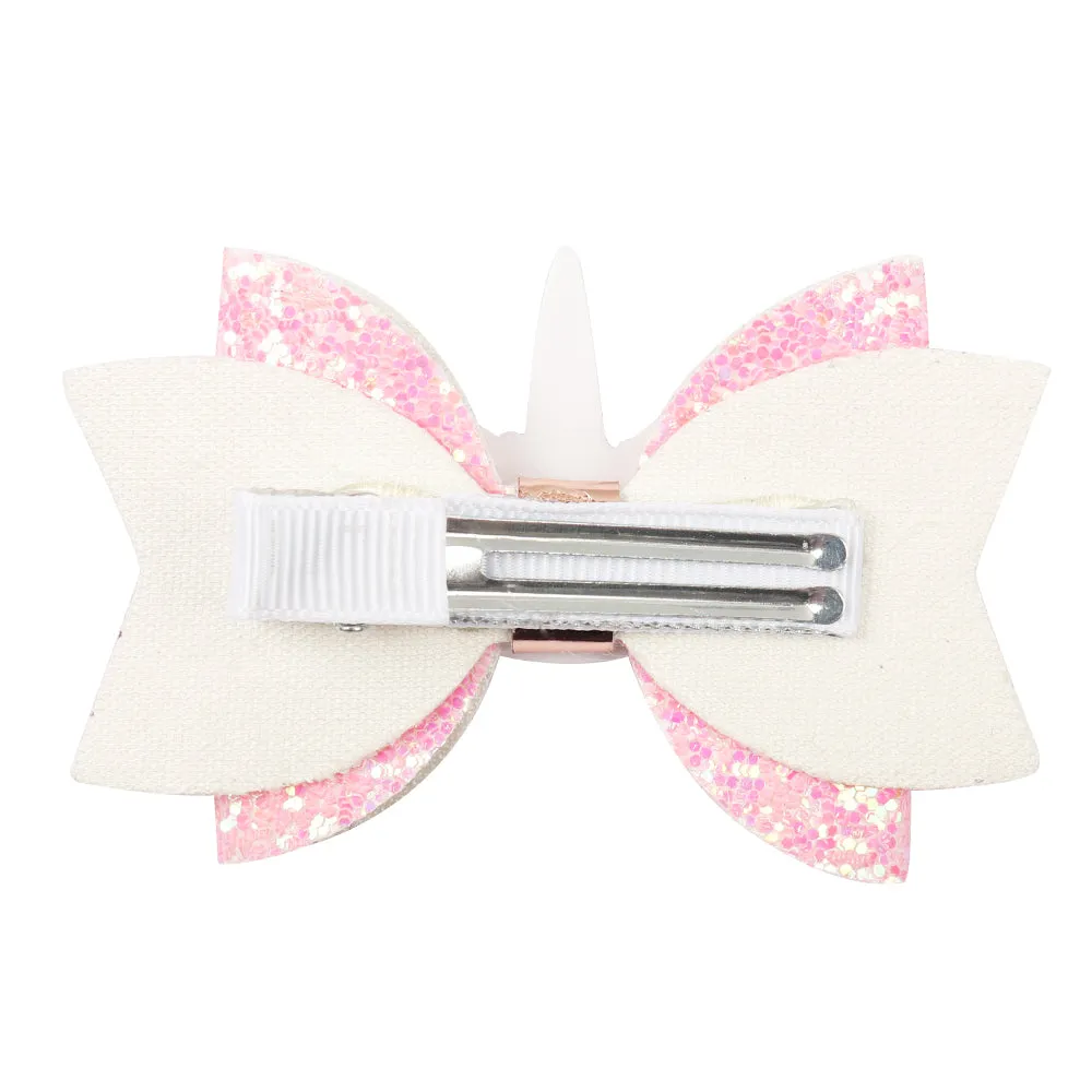 Chunky Glitter Hair Bow For Kids & Cute Wings Hairpin