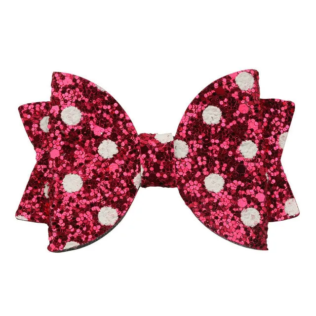 Chunky Glitter Hair Bow For Kids & Cute Wings Hairpin