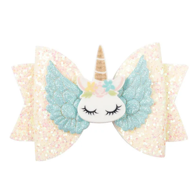 Chunky Glitter Hair Bow For Kids & Cute Wings Hairpin