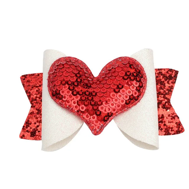 Chunky Glitter Hair Bow For Kids & Cute Wings Hairpin