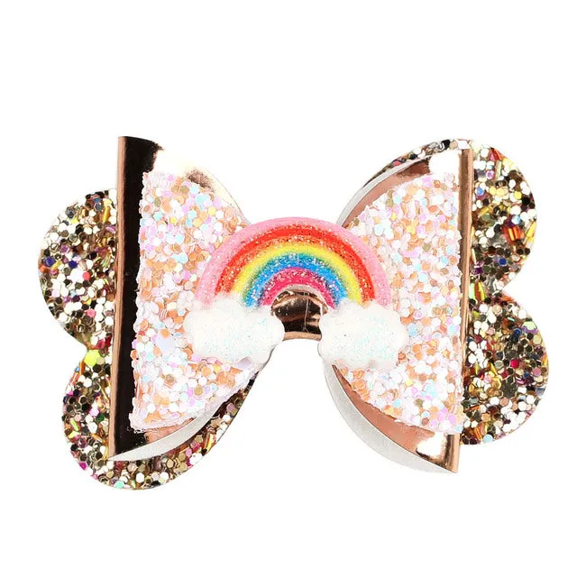 Chunky Glitter Hair Bow For Kids & Cute Wings Hairpin