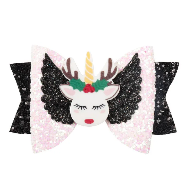 Chunky Glitter Hair Bow For Kids & Cute Wings Hairpin