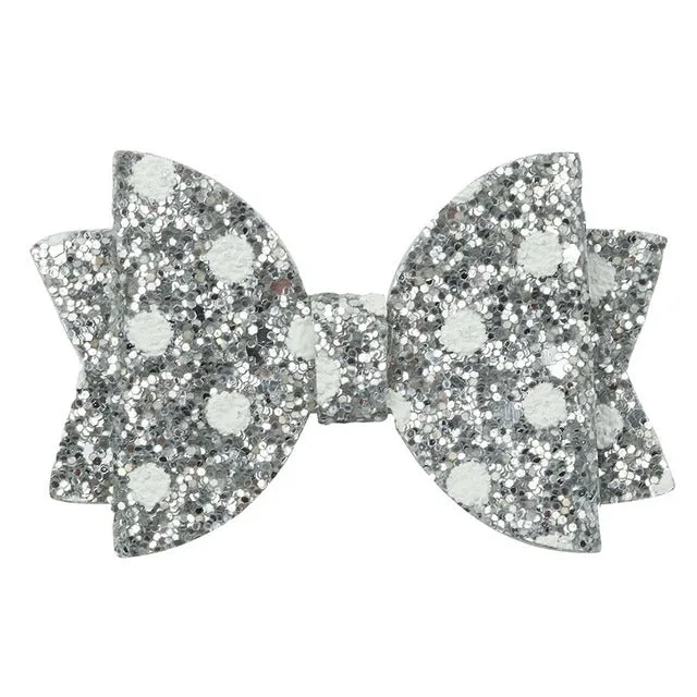 Chunky Glitter Hair Bow For Kids & Cute Wings Hairpin