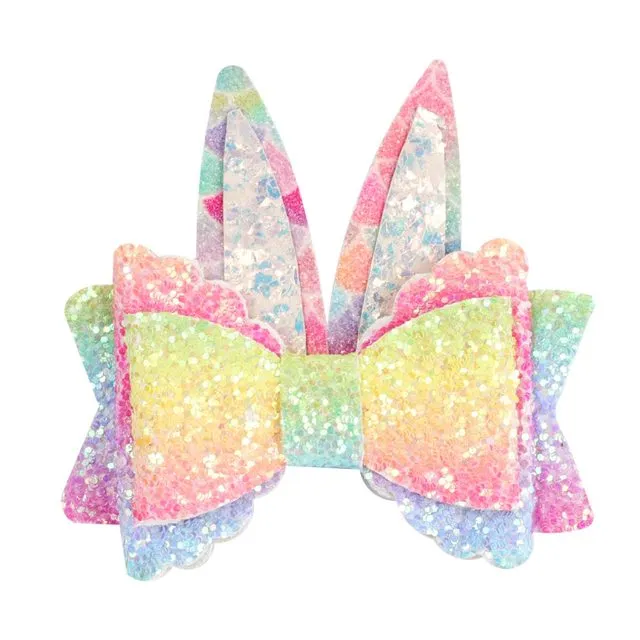 Chunky Glitter Hair Bow For Kids & Cute Wings Hairpin