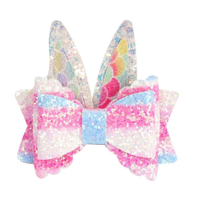 Chunky Glitter Hair Bow For Kids & Cute Wings Hairpin