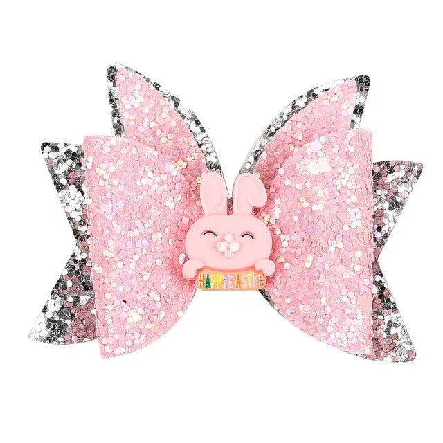 Chunky Glitter Hair Bow For Kids & Cute Wings Hairpin