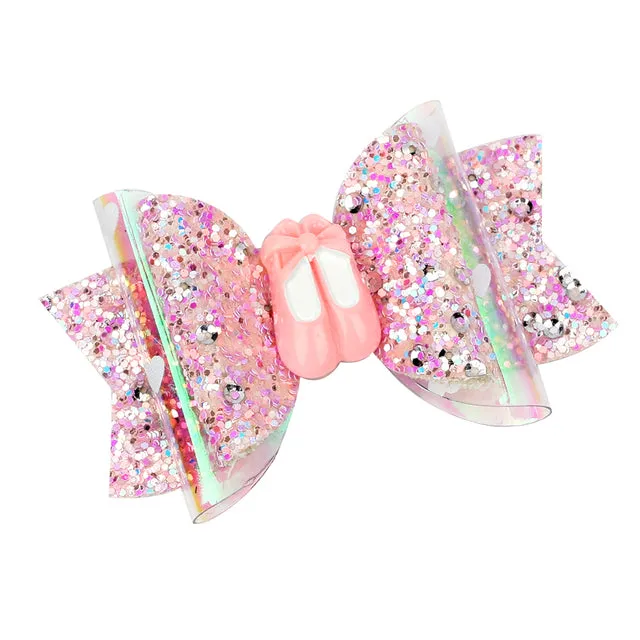Chunky Glitter Hair Bow For Kids & Cute Wings Hairpin