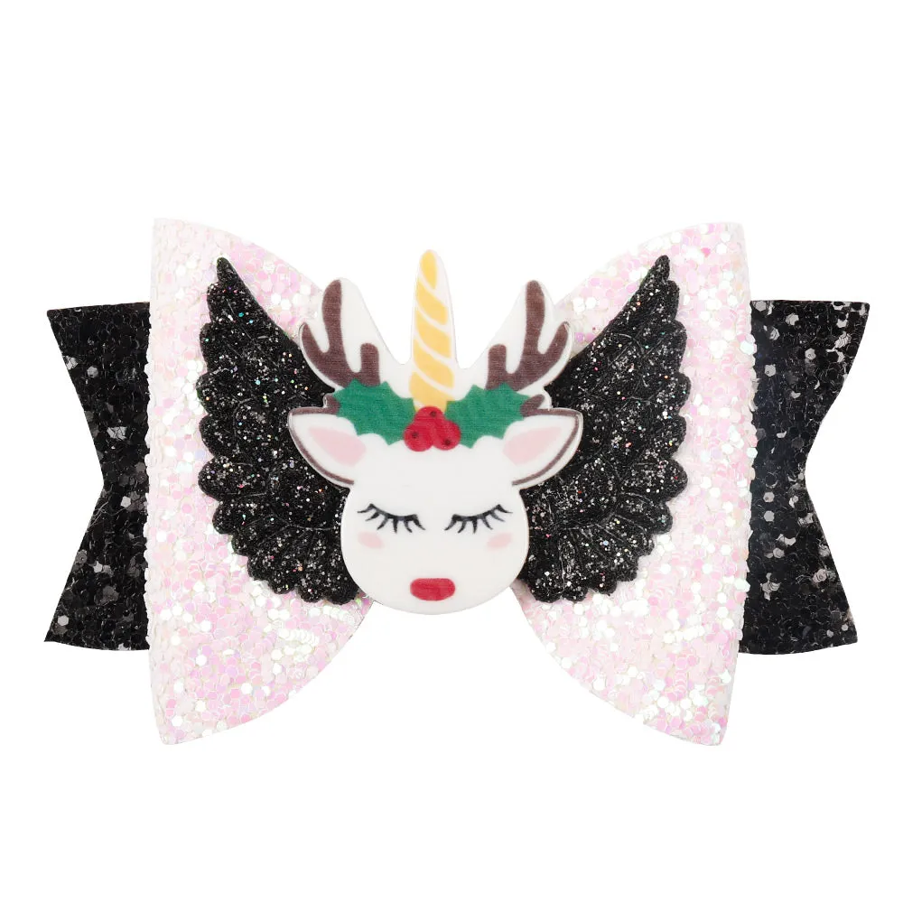 Chunky Glitter Hair Bow For Kids & Cute Wings Hairpin