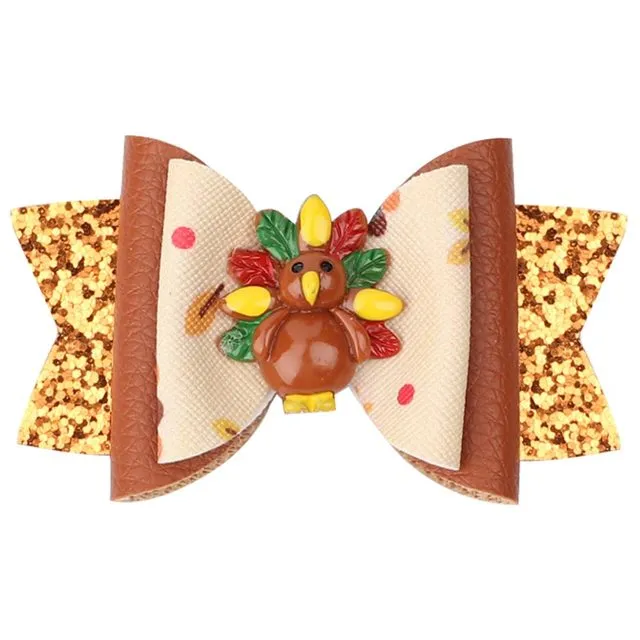 Chunky Glitter Hair Bow For Kids & Cute Wings Hairpin