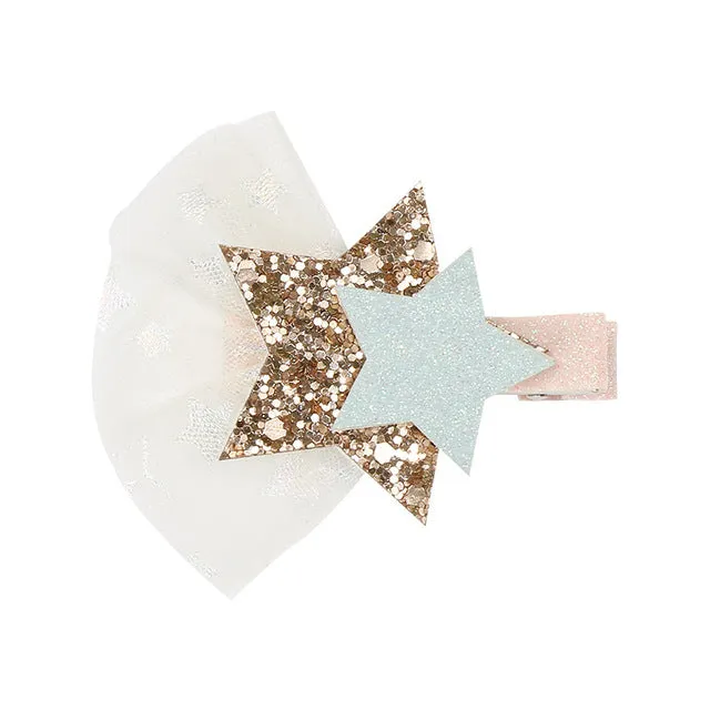 Chunky Glitter Hair Bow For Kids & Cute Wings Hairpin