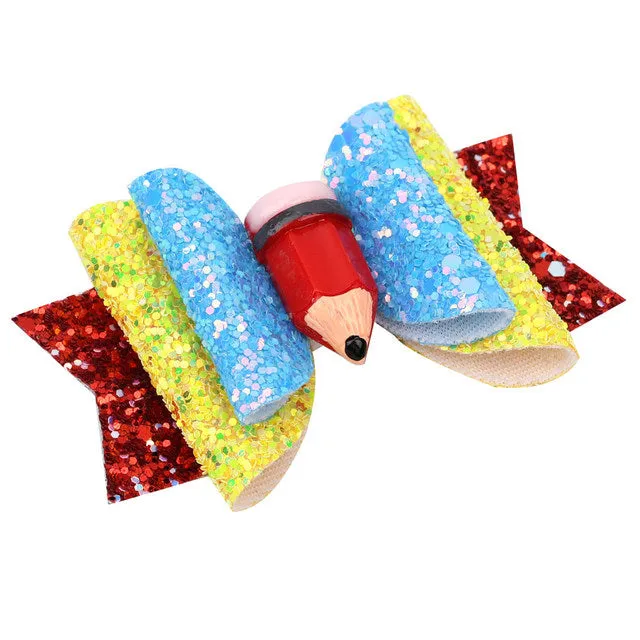 Chunky Glitter Hair Bow For Kids & Cute Wings Hairpin