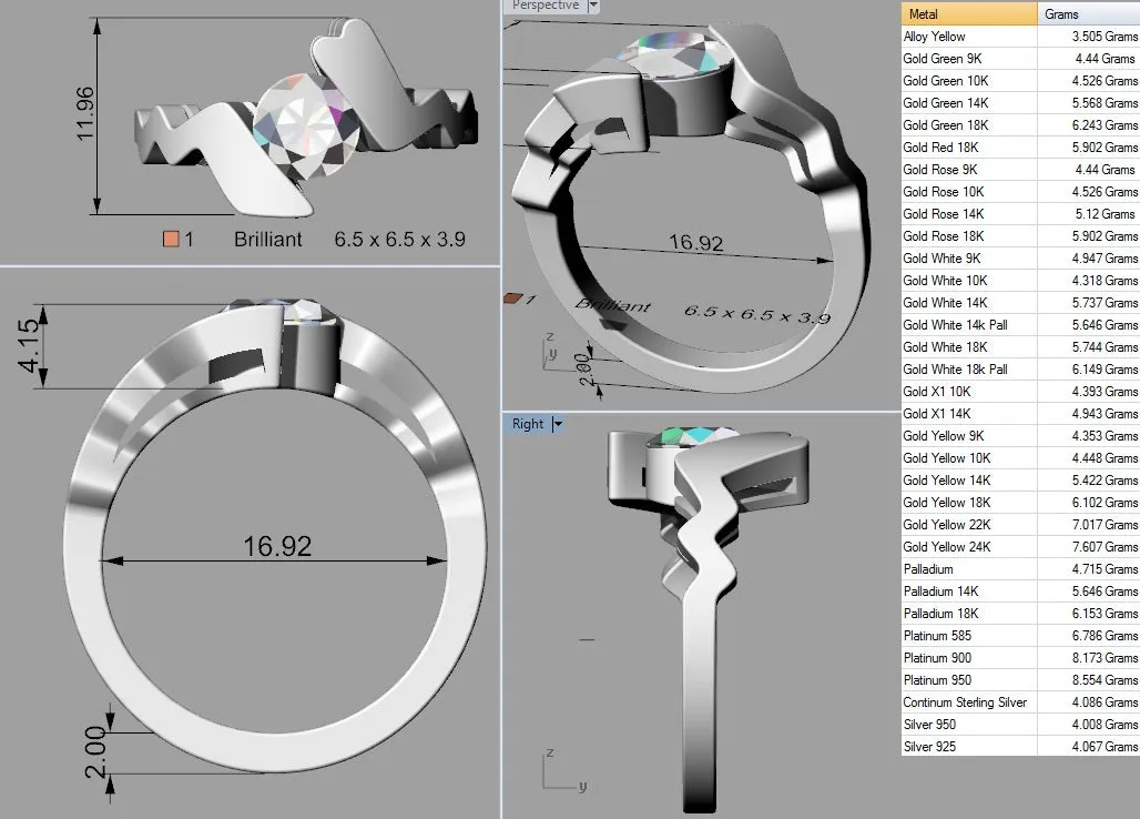 Cubic Zirconia Engagement Ring- Customer Designed Style 4069
