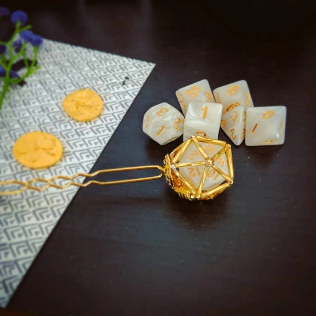 Custom D&D D20 Hairpin
