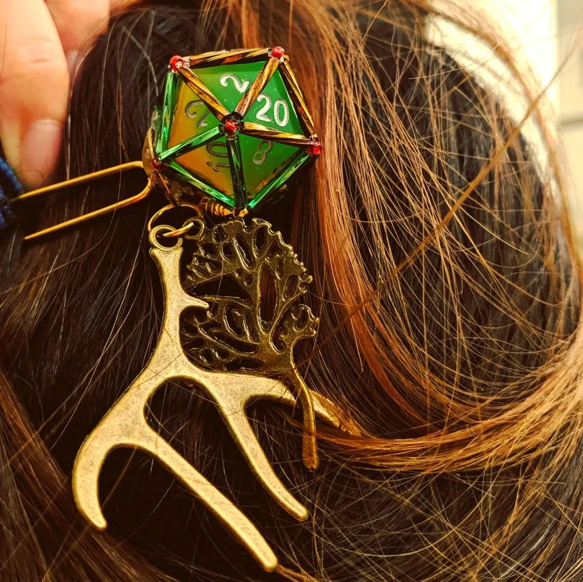 Custom D&D D20 Hairpin