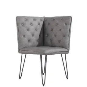 Darwen Grey Studded Back Corner Bench 64 x 64 x 92.5 cm