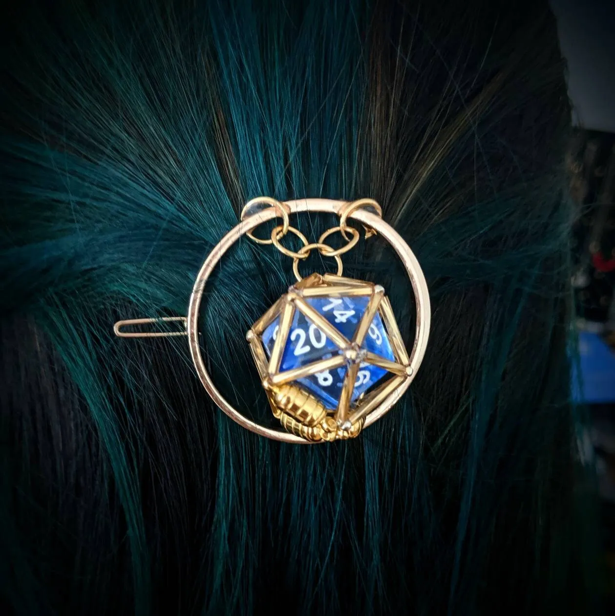 DnD D20 Barrette Hair Clip