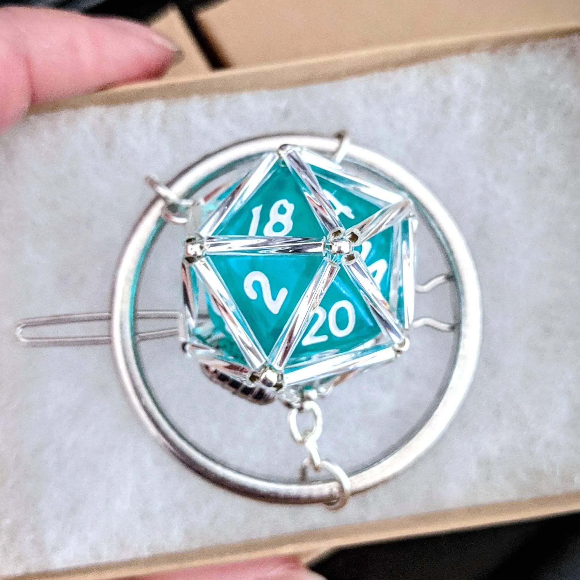 DnD D20 Barrette Hair Clip