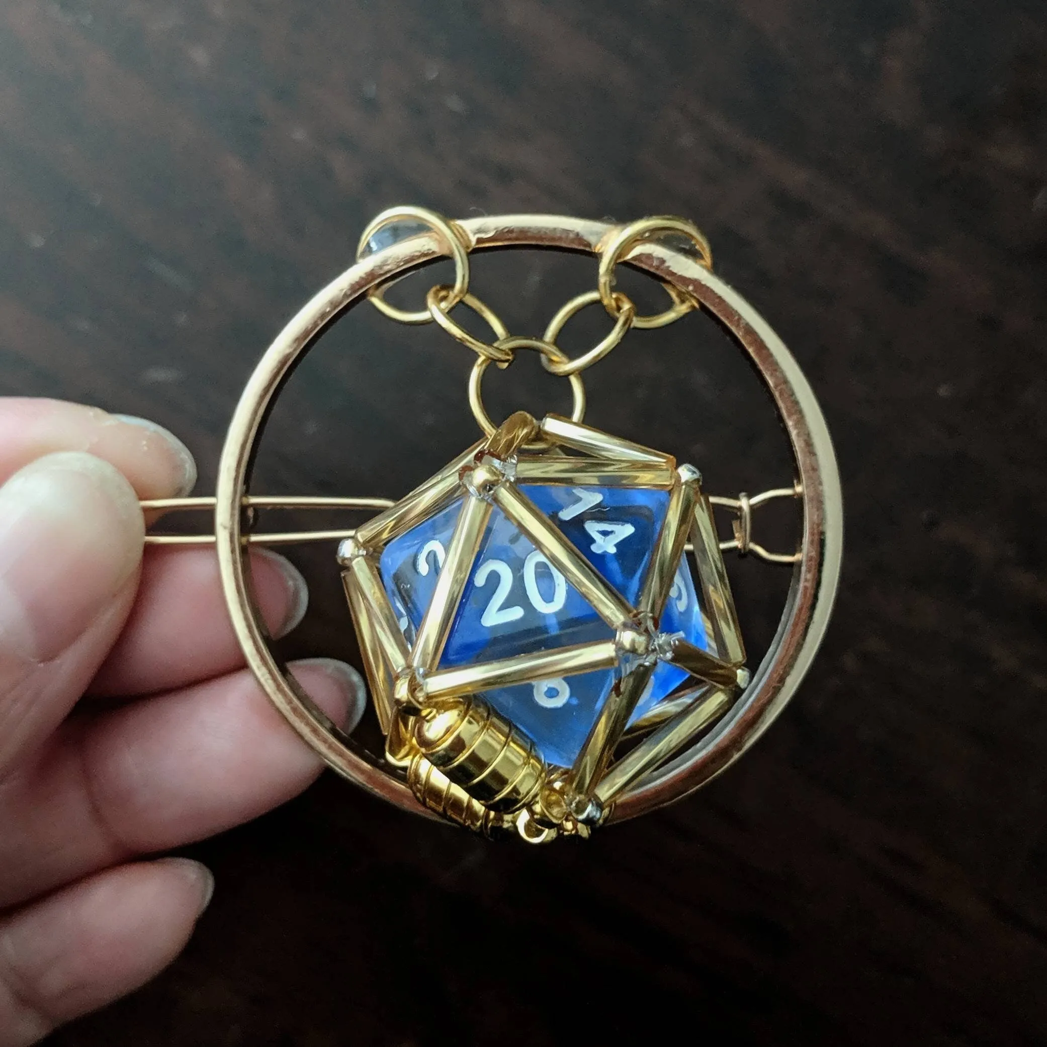 DnD D20 Barrette Hair Clip