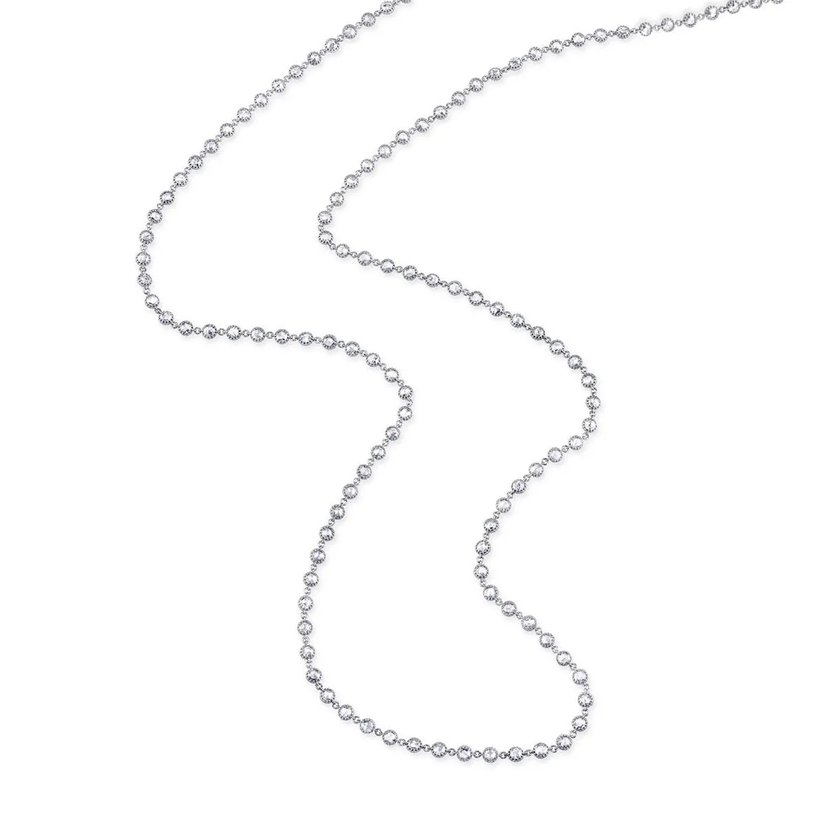 Double Sided Rose-cut and Micropave Diamond Necklace