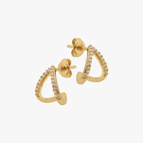 Double Sparkling Pave Stud Earrings