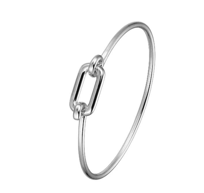 ELLE Sterling Silver "Simpatico" Front Clasp Bangle (SI5131)