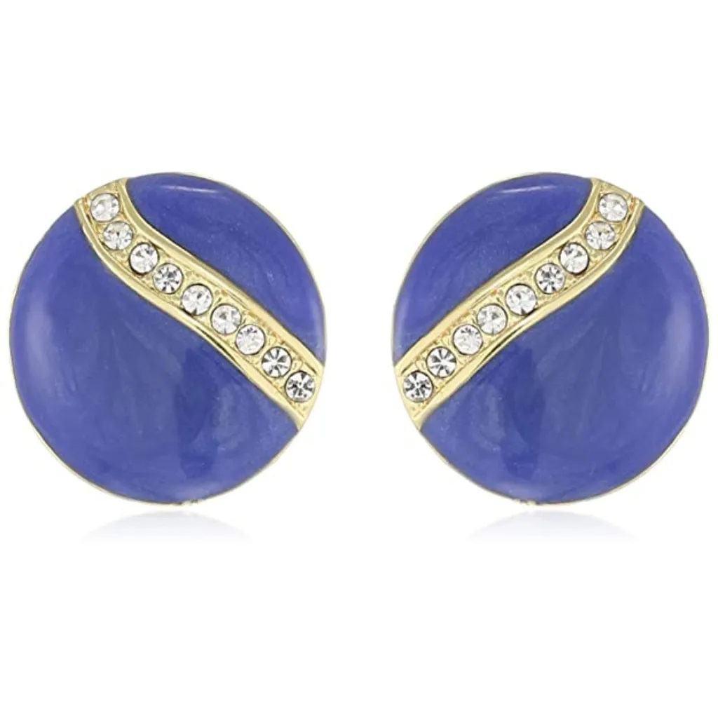 Estele Gold plated and white stone with colour mosaic studs for women