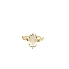 Faceted Oval Moonstone Ring