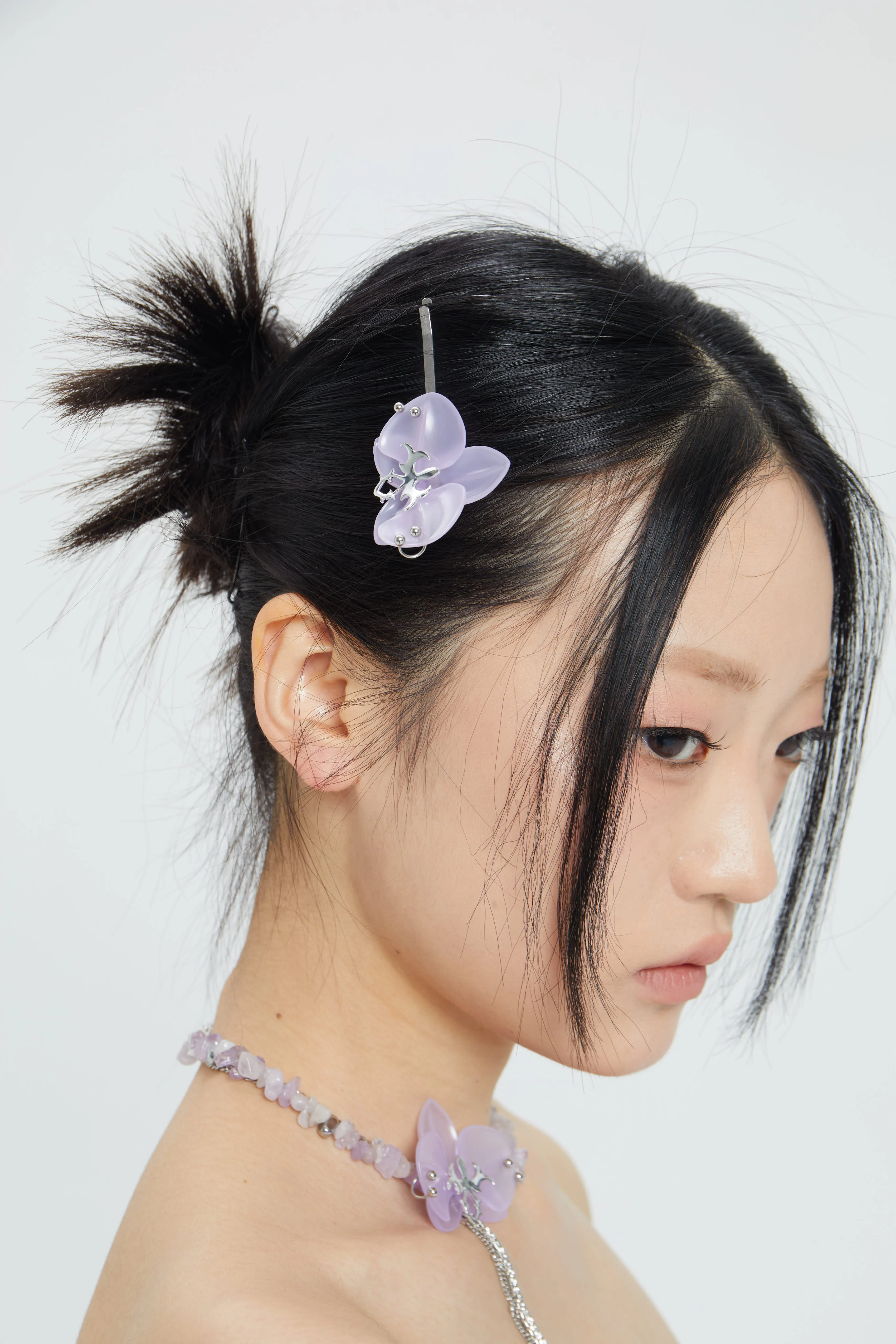 Fervooor Spiked Orchid 3D printing silver hairpin